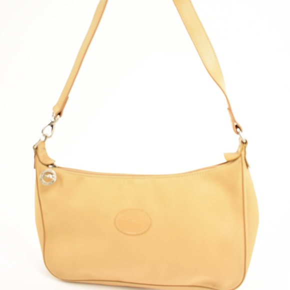 longchamp beige leather bag